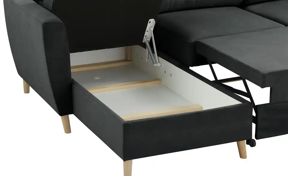 Ecksofa Carla Anthrazit, Dunkelgrau links