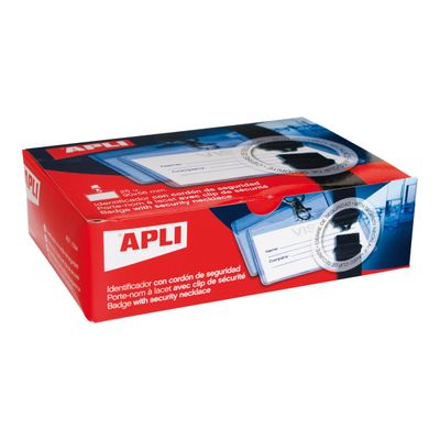 Apli Agipa - 25 Portes-badge avec cordon - 90 x 56 mm - transparent