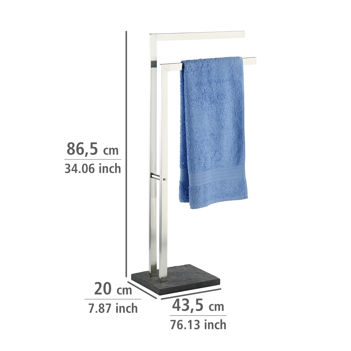 Wenko Slate Rock handdoekhouder 2 armen RVS