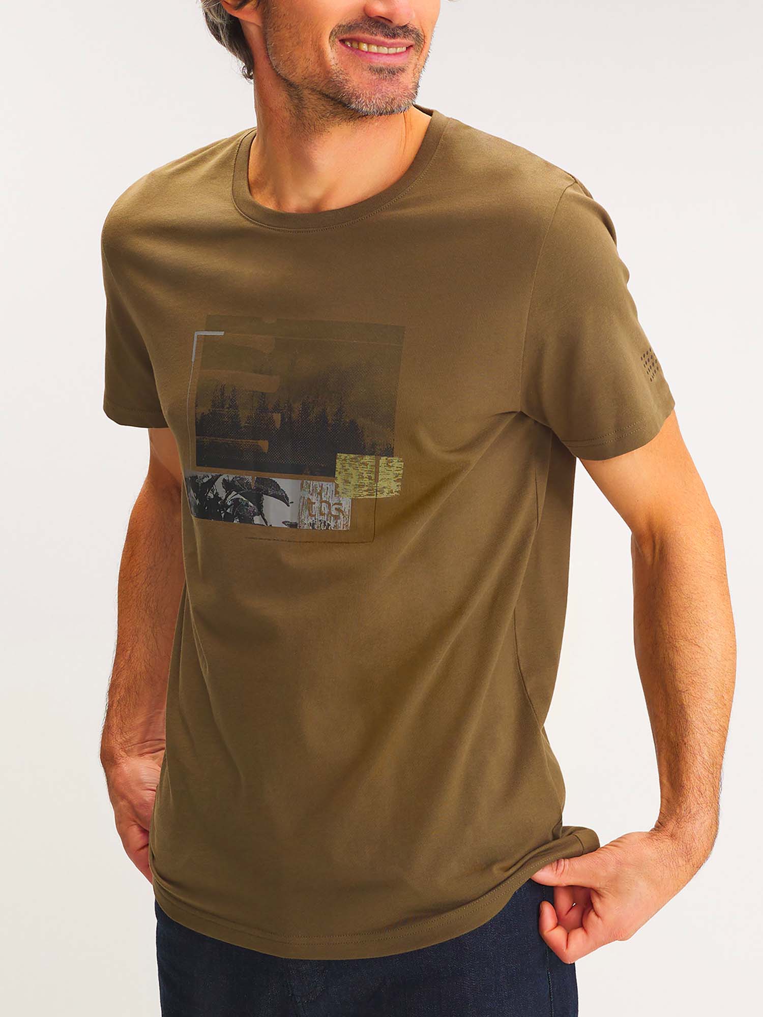 Tee Shirt Homme Manches Courtes Kaki