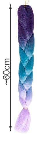 Syntetiske hårfletter ombre blue/fio W10342
