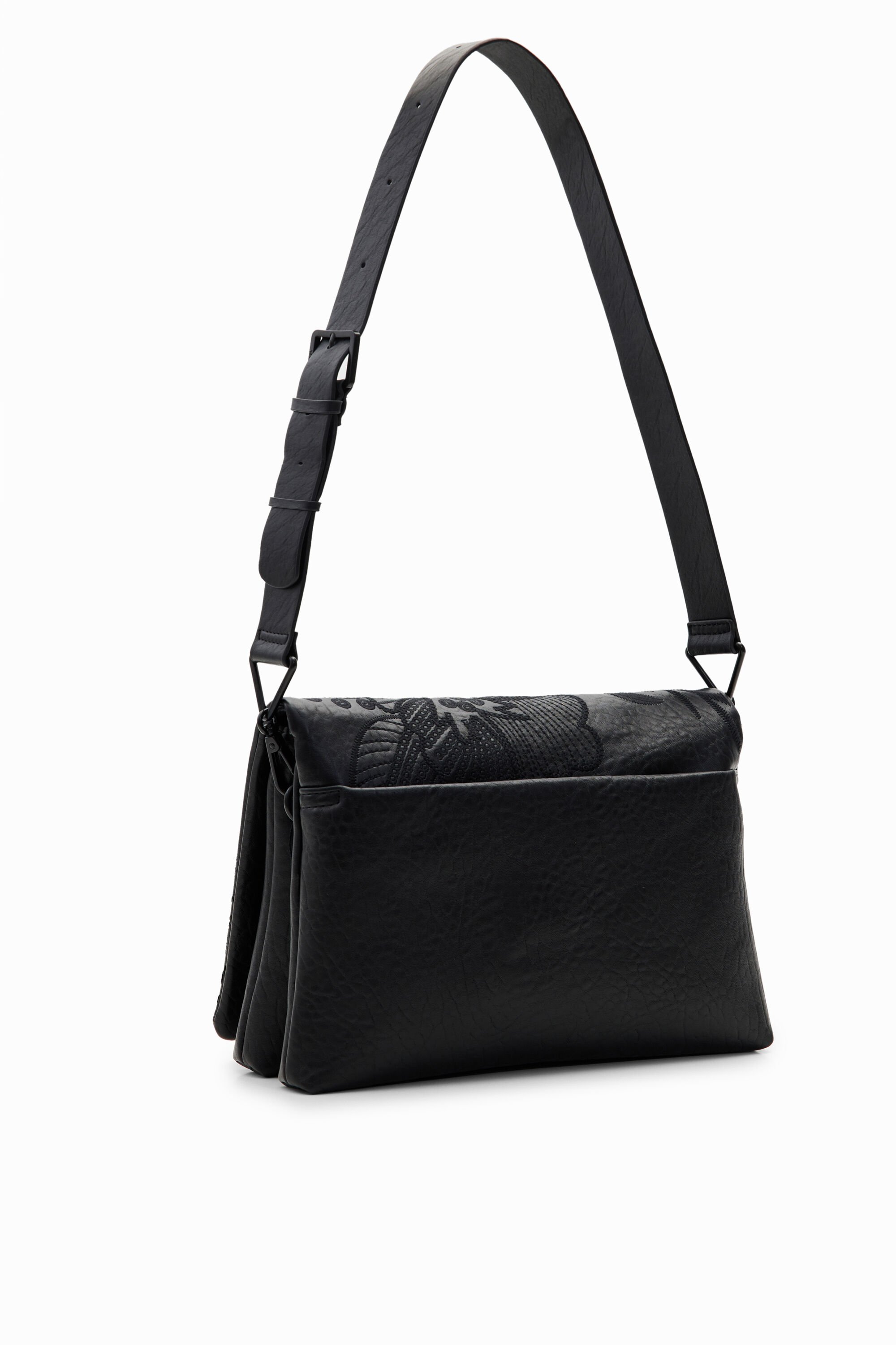 Sac à bandoulière moyen broderie fleurs