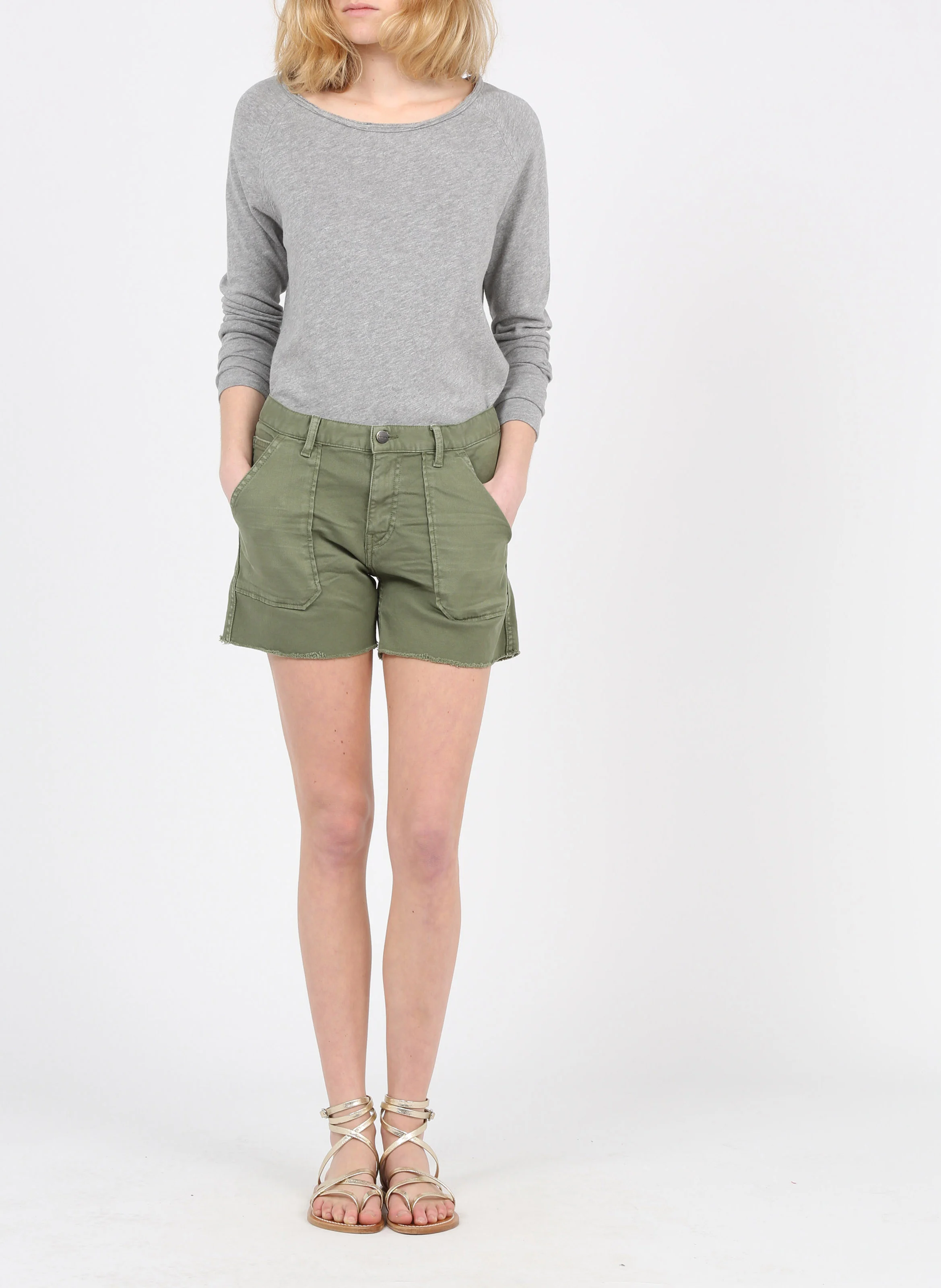 SONOMA - Tee-shirt col rond en coton | Gris
