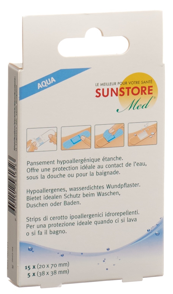 Sun Store wasserdichte Pflaster<br>20 Stück, assortiert