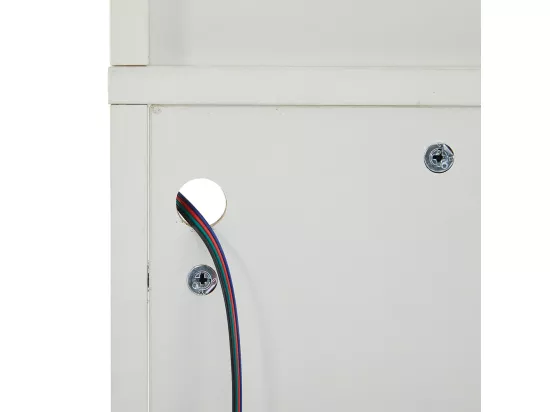 Vitrine LED brillante avec éclairage 1 étagère en verre vitrine sur pied armoire haute blanc