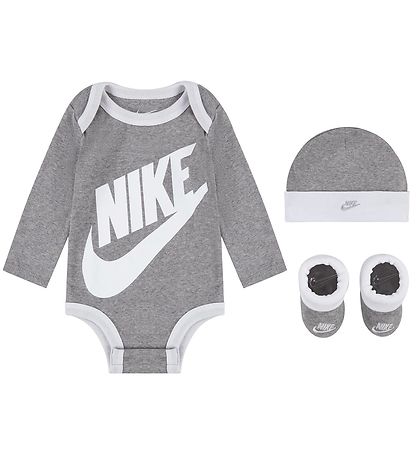 Nike Geschenkbox - Krabbelschuhe/Mütze/Body l/ä - Marmoriert/Wei