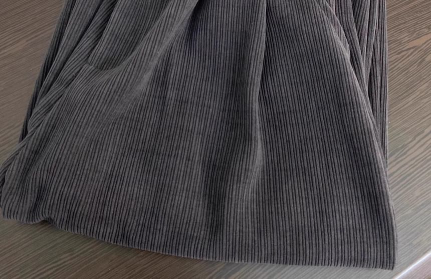 Alhambra - Hoge taille effen corduroy rechte broek
