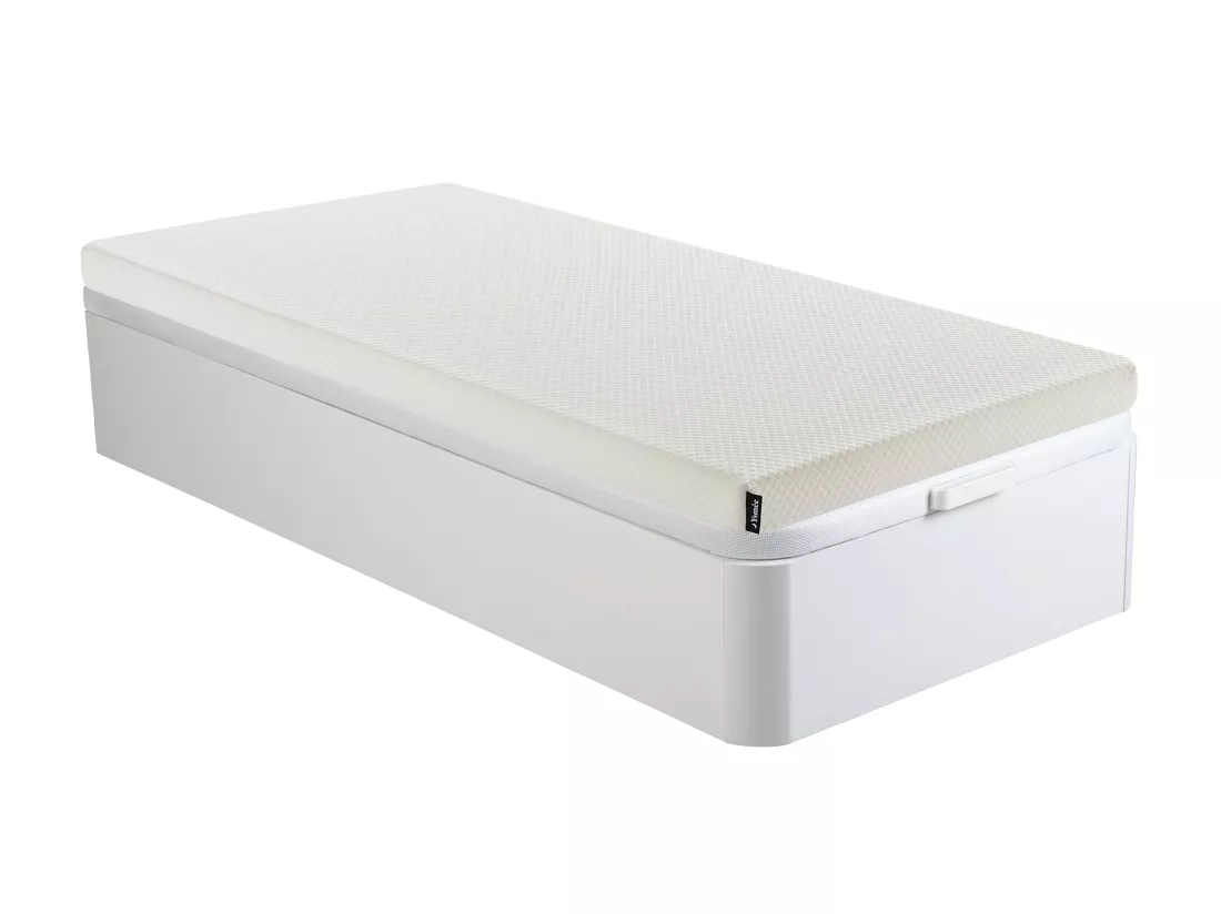 Ensemble 90 x 190 cm sommier coffre blanc + matelas mousse déhoussable ép.9cm - OCHI de YSMÉE