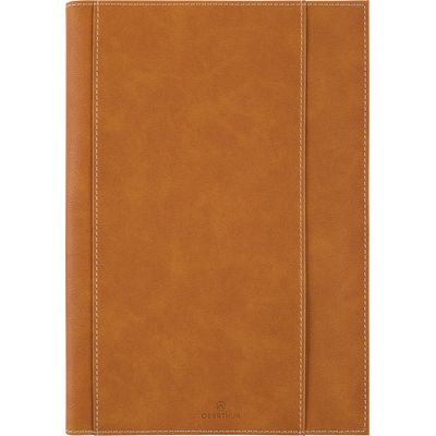 Agenda à spirale Burgos - 1 semaine sur 2 pages - 17 x 24,5 cm - camel - Oberthur