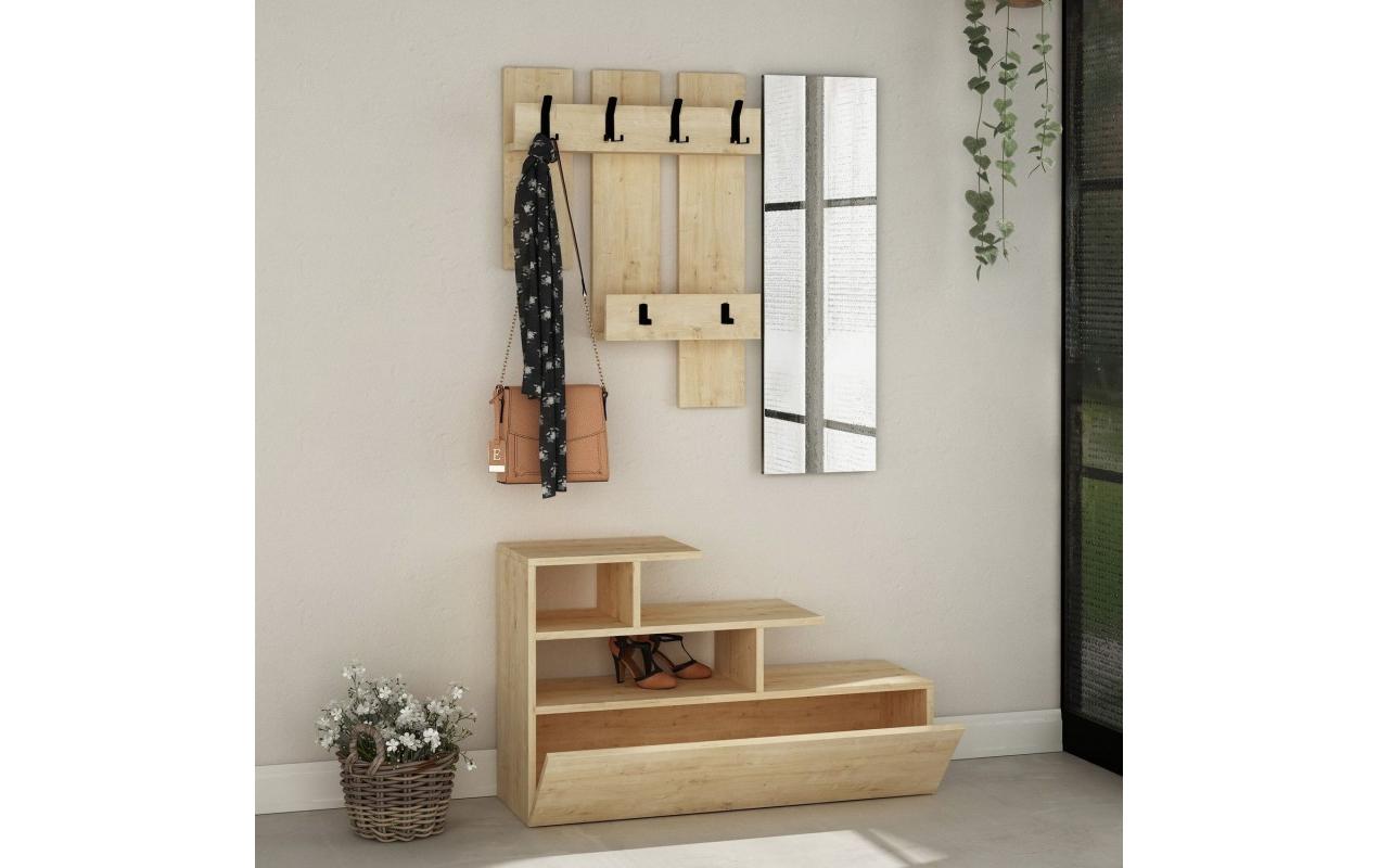 Wandgarderobe Vesty 3-er Set, Nature<br>Garderoben-Set