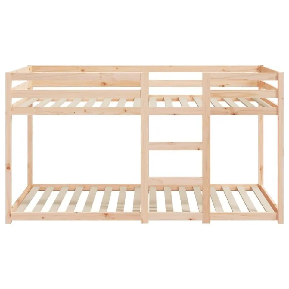 vidaXL - Stapelbed met zijladder - Naturel - Massief grenenhout - 90x200 cm