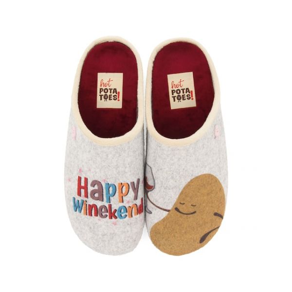 Hot Potatoes Pantufas Femininas Cinzento Tipo Babucha 40 - MP_0552778_67076Gris