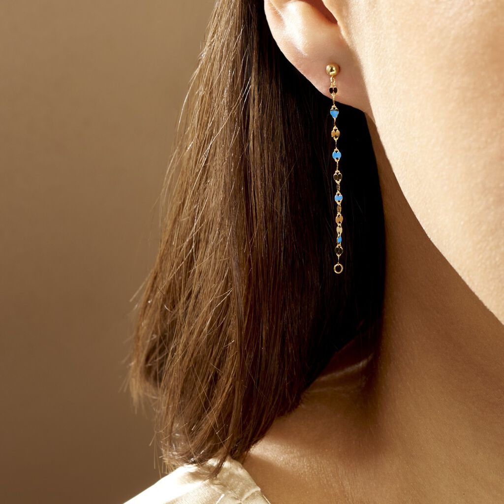 Boucles D'oreilles Pendantes Or Jaune Asteria
