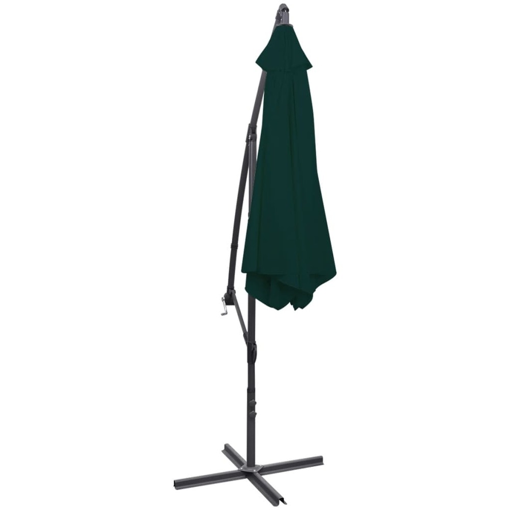 Parasol meuble de jardin en porte-à-faux 3 m vert
