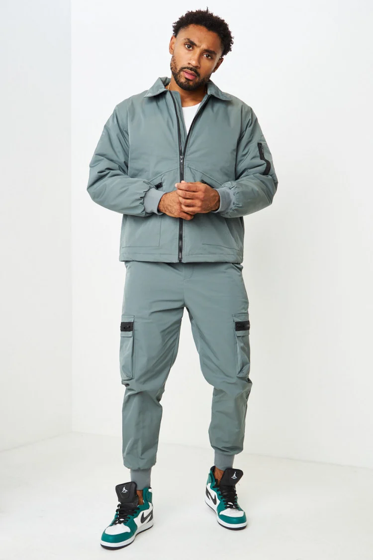 Ensemble 2 pièces blouson + pantalon de jogging gris foncé