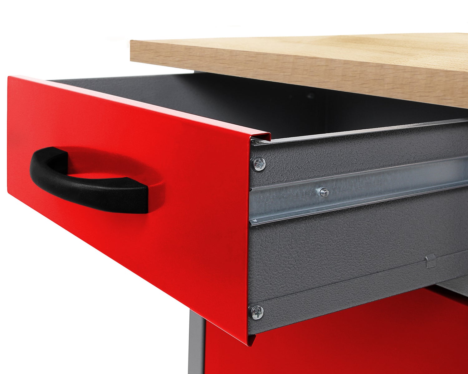 Ondis24 Bernd werkbank, 60 cm, rood, H85, 4 laden