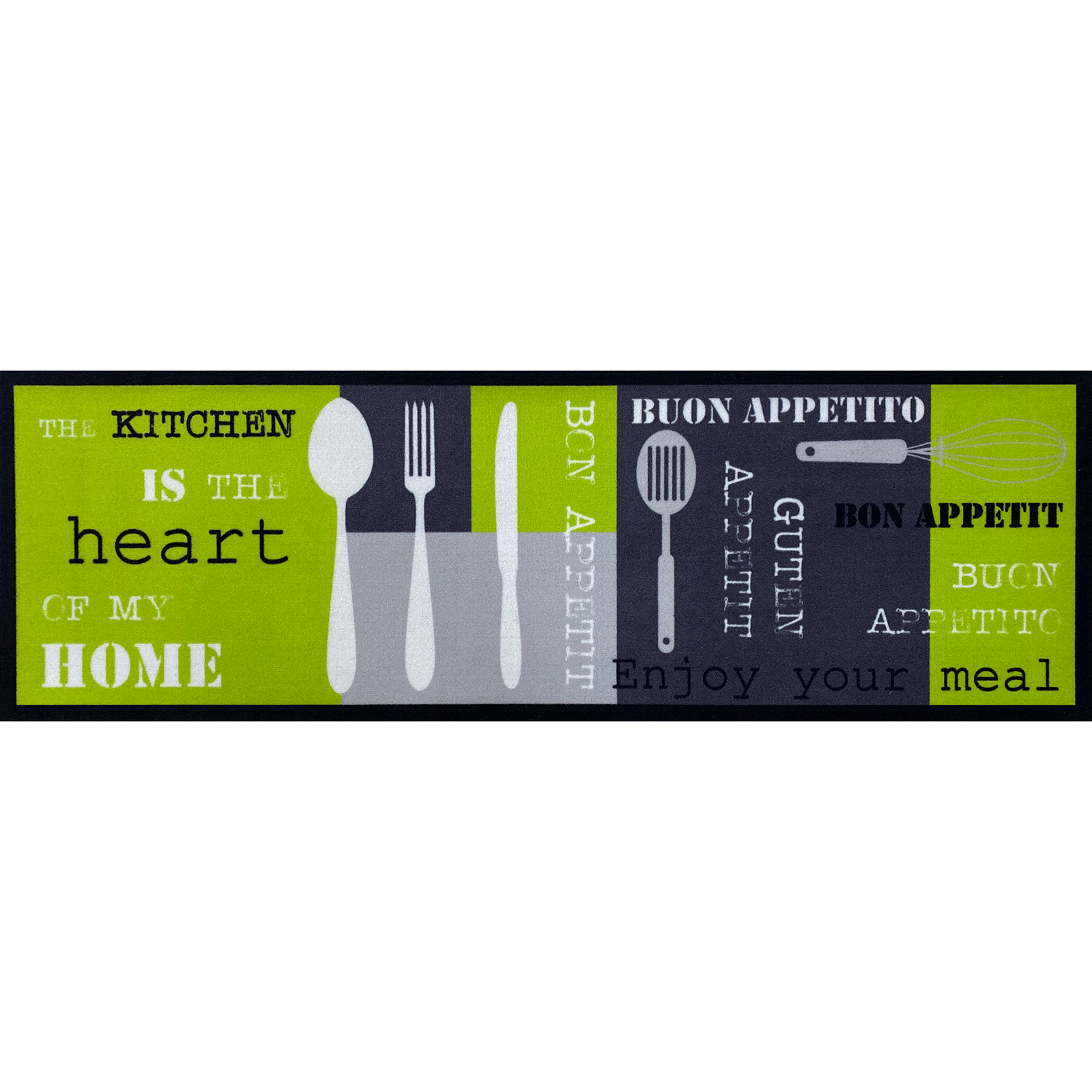 Läufer Tripple Heart Kitchen - grün - 50x150 cm