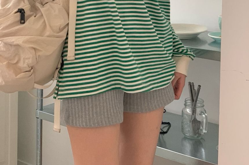 SeoulPop - Gestreept T-shirt met lange mouwen en losse pasvorm