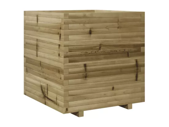 Jardinière bac lit surélevé bois marron 70 x 70 x 72 cm 02_0037836