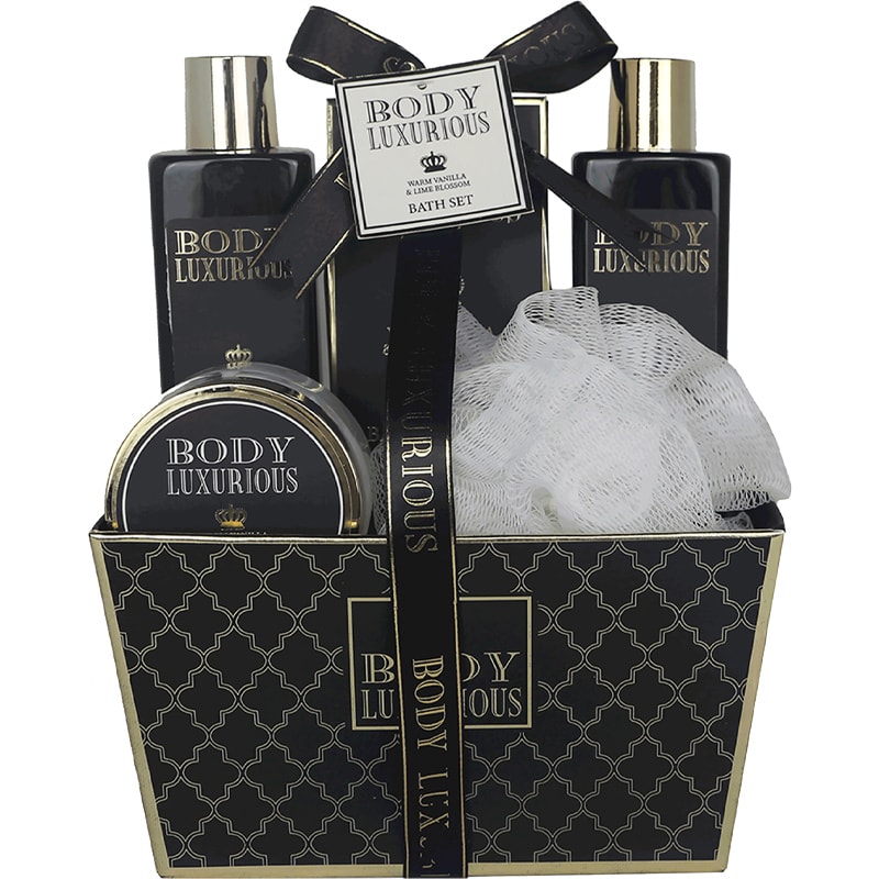 Coffret bain - Body Luxurious Black - Vanille & tilleul - Corps - 5 produits