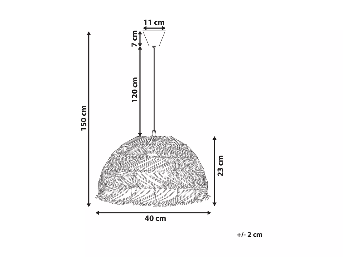 Lampe suspension SELENGE Rotin Marron clair