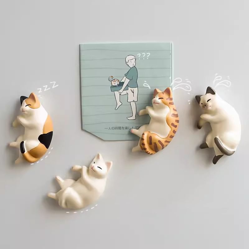 PIXON - Keramische koelkastmagneet in de vorm van een kat (verschillende ontwerpen)