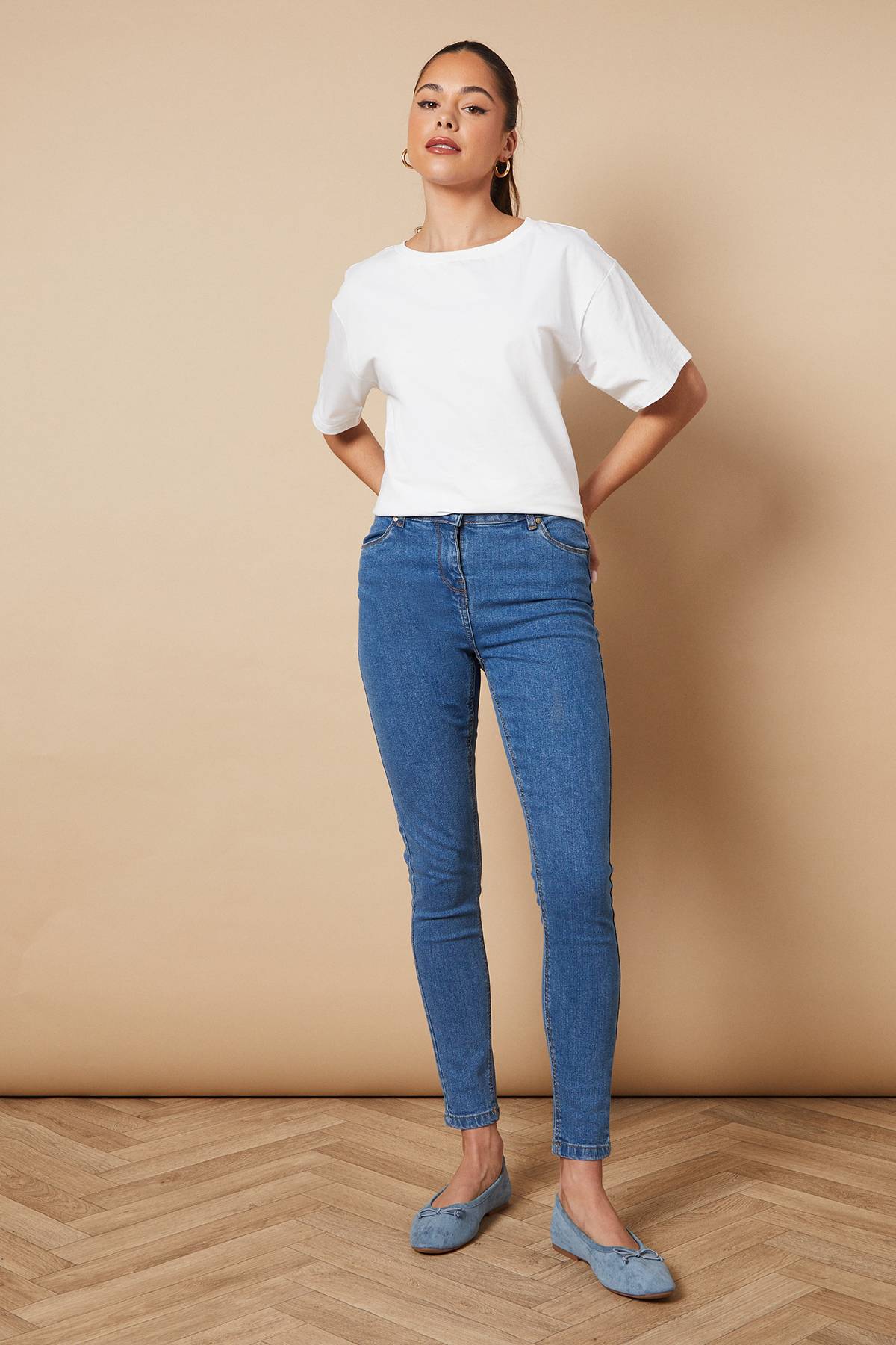 Oasis Jean Skinny Taille Moyenne Jade
