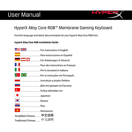 HyperX Alloy Core RGB - Membrane Gaming Keyboard