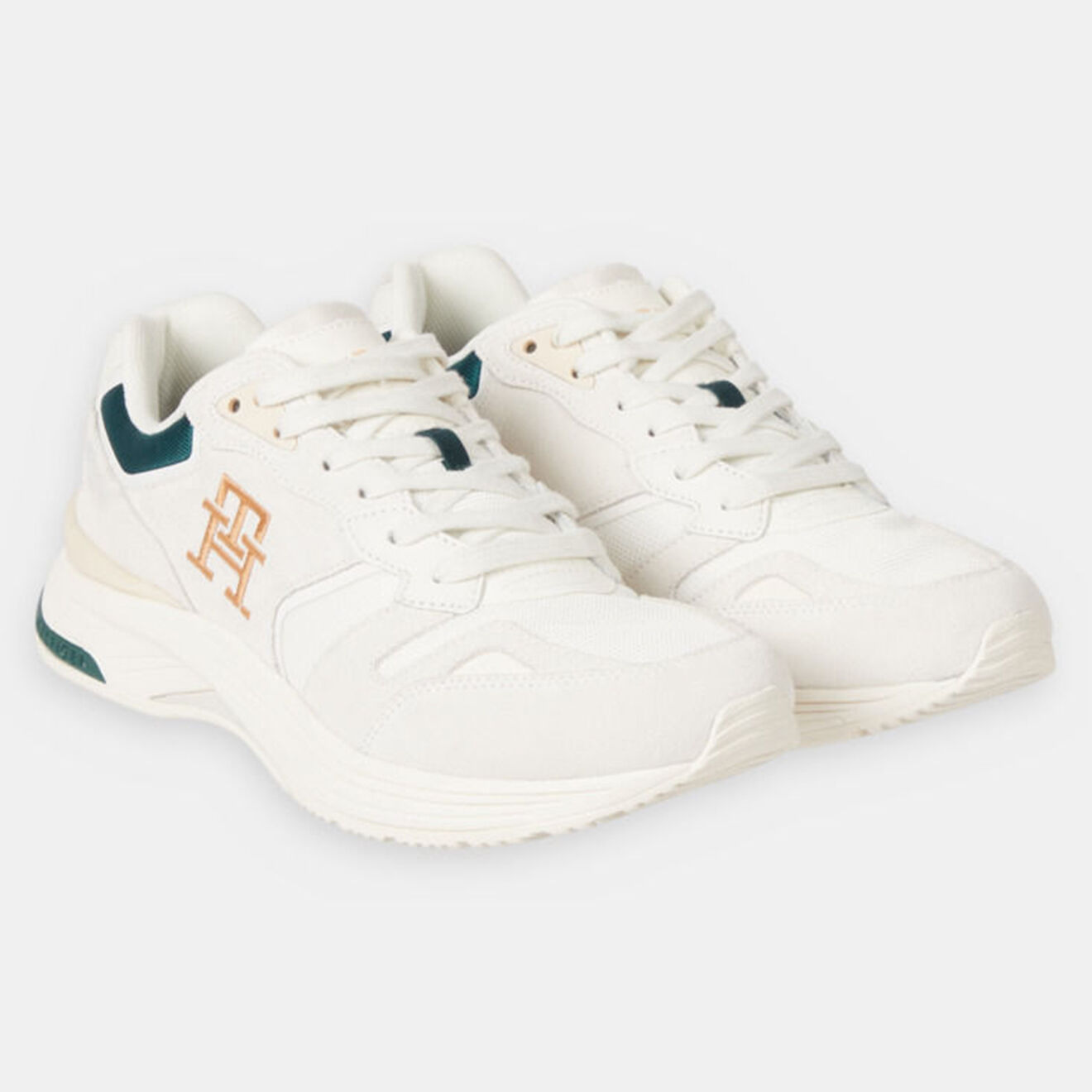 Tommy Hilfiger Baskets running en Velours de Cuir Modern Prep écrues