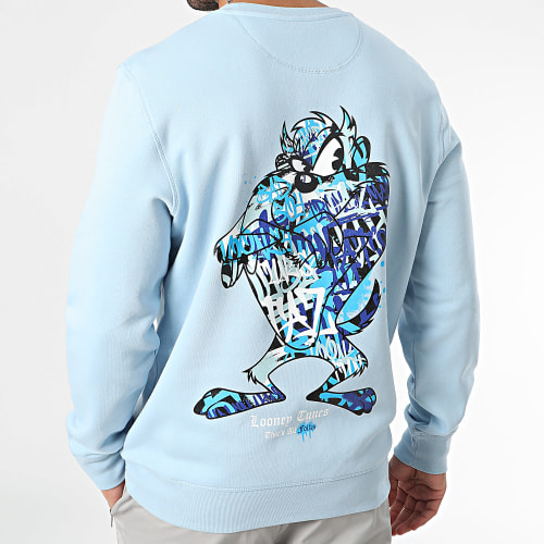 Sweat Crewneck Taz Graffiti Blue Bleu Clair