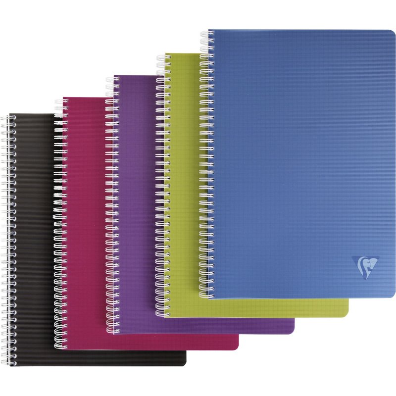 Cahier spirale Clairefontaine Linicolor A4 21 x 29,7 cm petits carreaux 180 pages