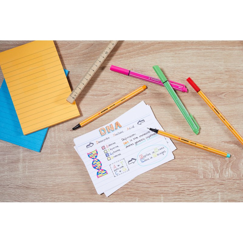 Stylo feutre Stabilo Pointmax écriture moyenne - Pochette de 4 couleurs classiques