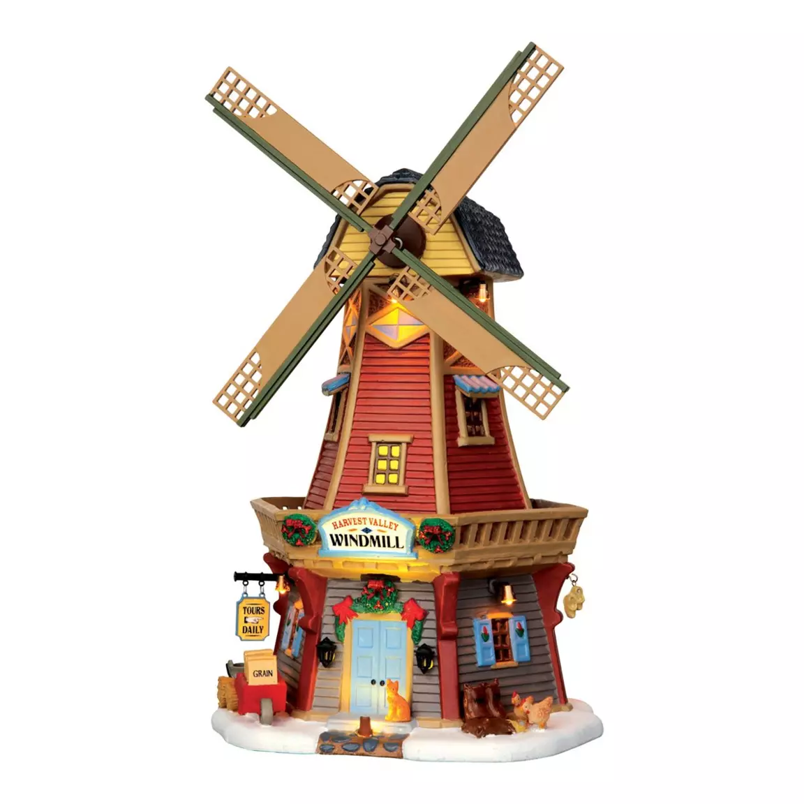 Village de Noël Lemax lumineux et en mouvement Moulin à vent Harvest Valley