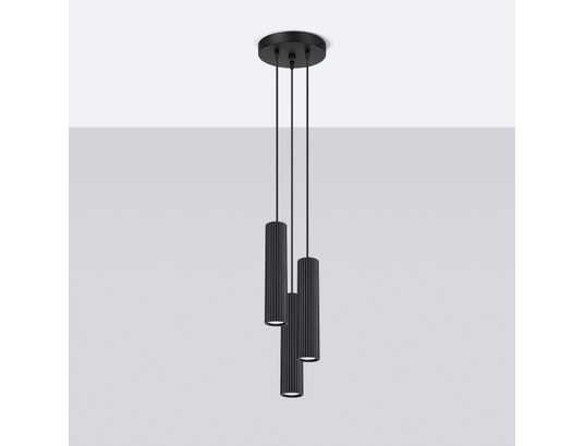 SOLLUX LIGHTING - Suspension Lampe suspendue karbon 3p noir