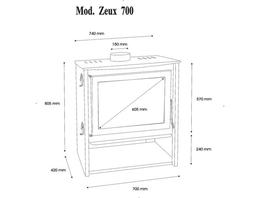 PANADERO - Poêle à bois mod. Zeux 700