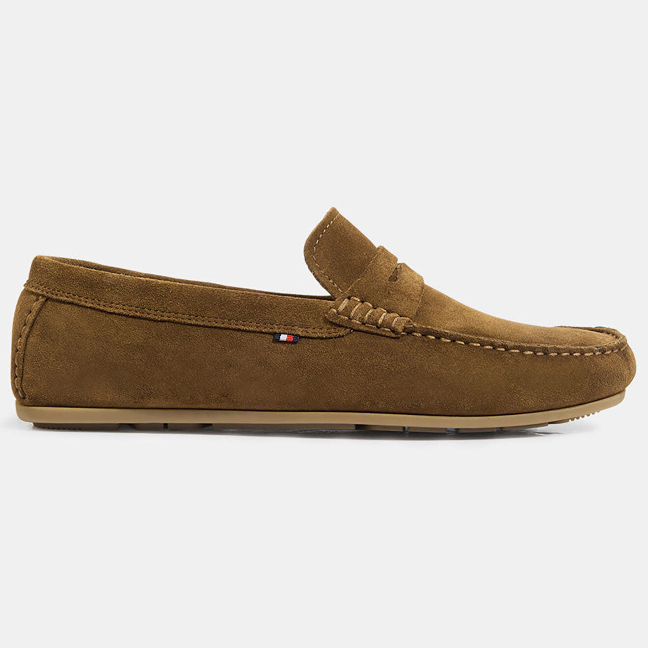 Tommy Hilfiger Mocassins en Velours de Cuir Driver marron