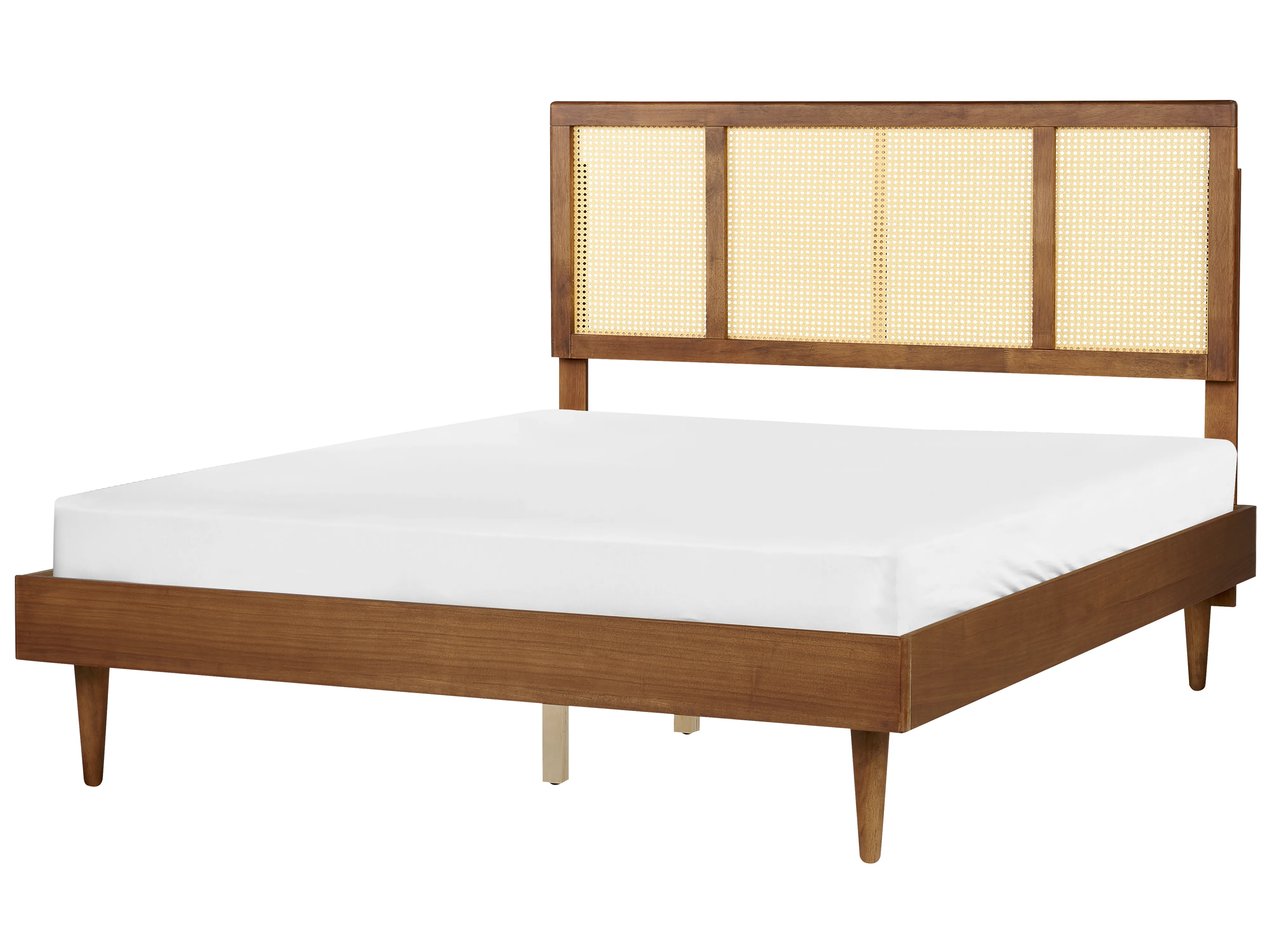 Bed met LED-verlichting Rotan AURAY 160 x 200 cm Bruin