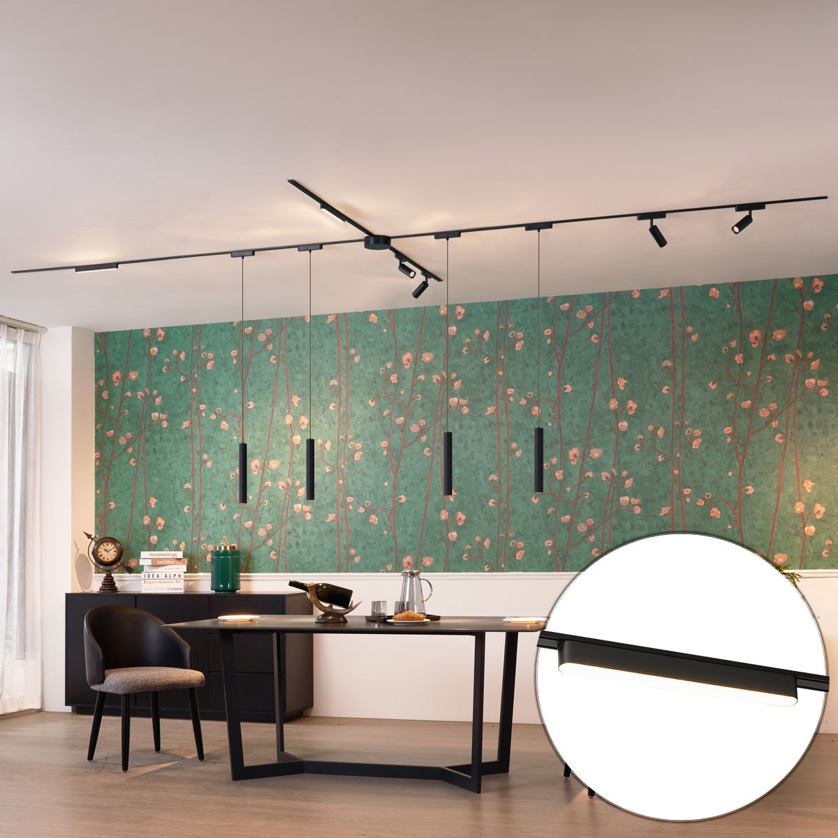 Railsysteem met 10 lampen zwart 1-fase - Magnetic Samson Cassie Marra