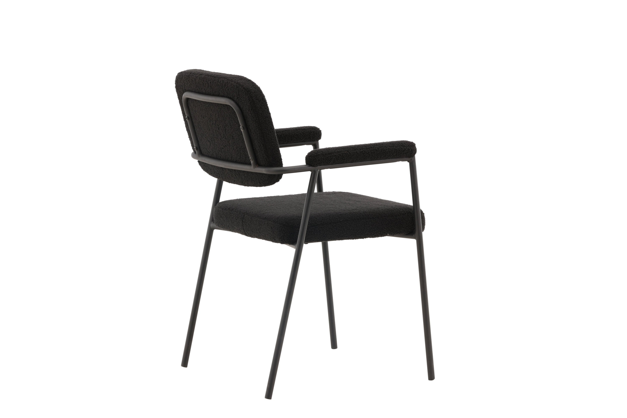 Tuam Eetkamerstoel - Set van 2 - Zwart Bouclé