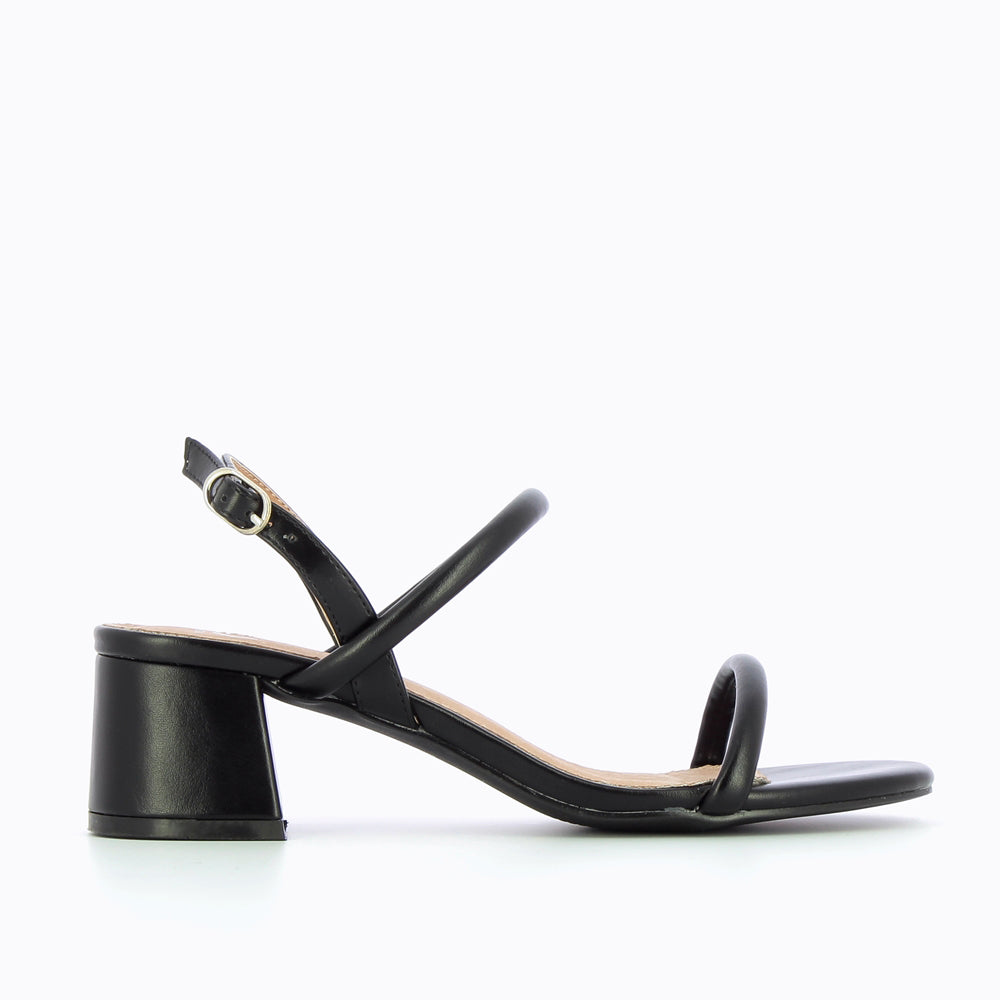 Sandales à talon, Compensées-Sandales à talon minimalistes Cynthia noires