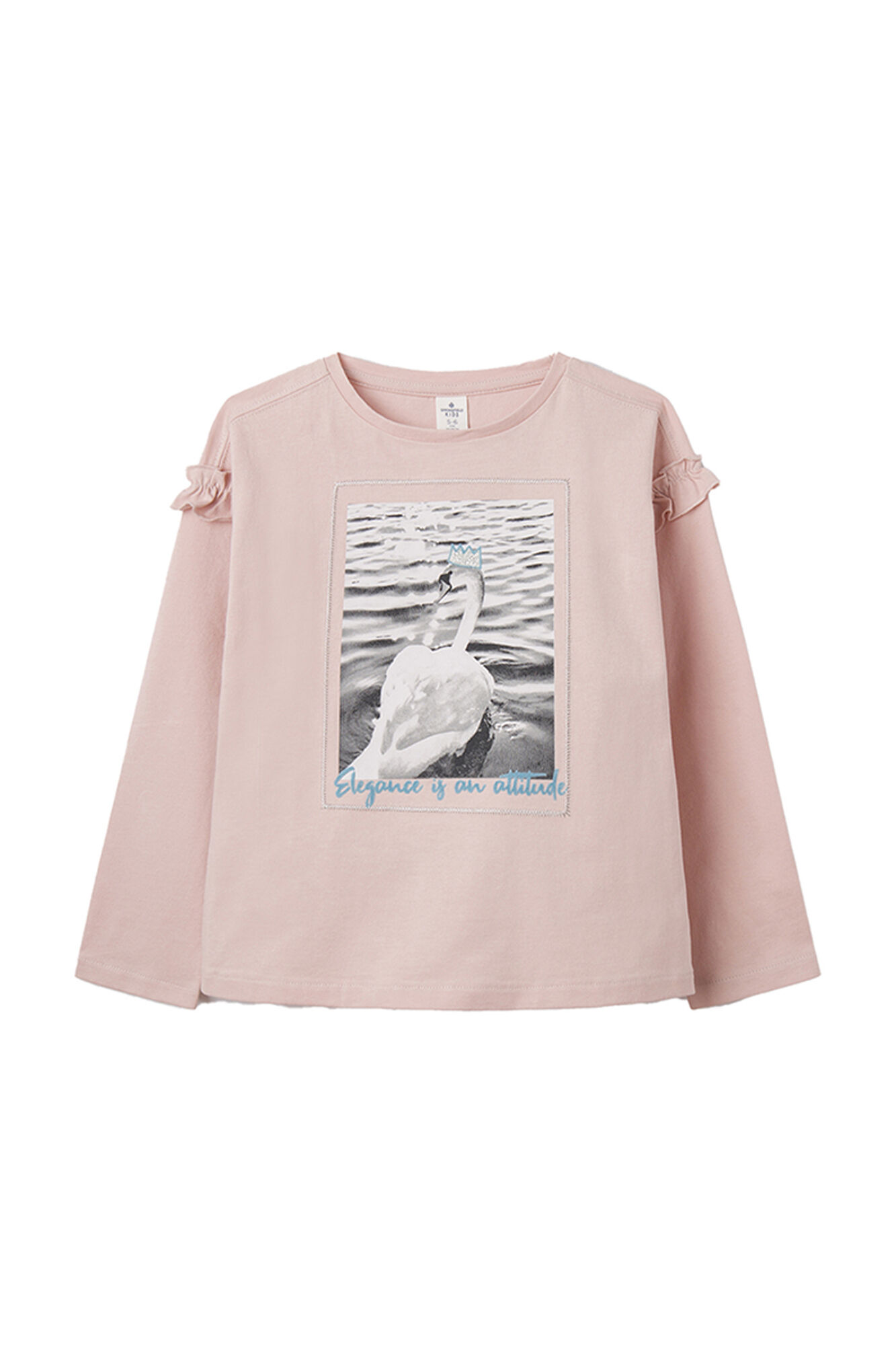 Camiseta com estampa de cisne para meninas
