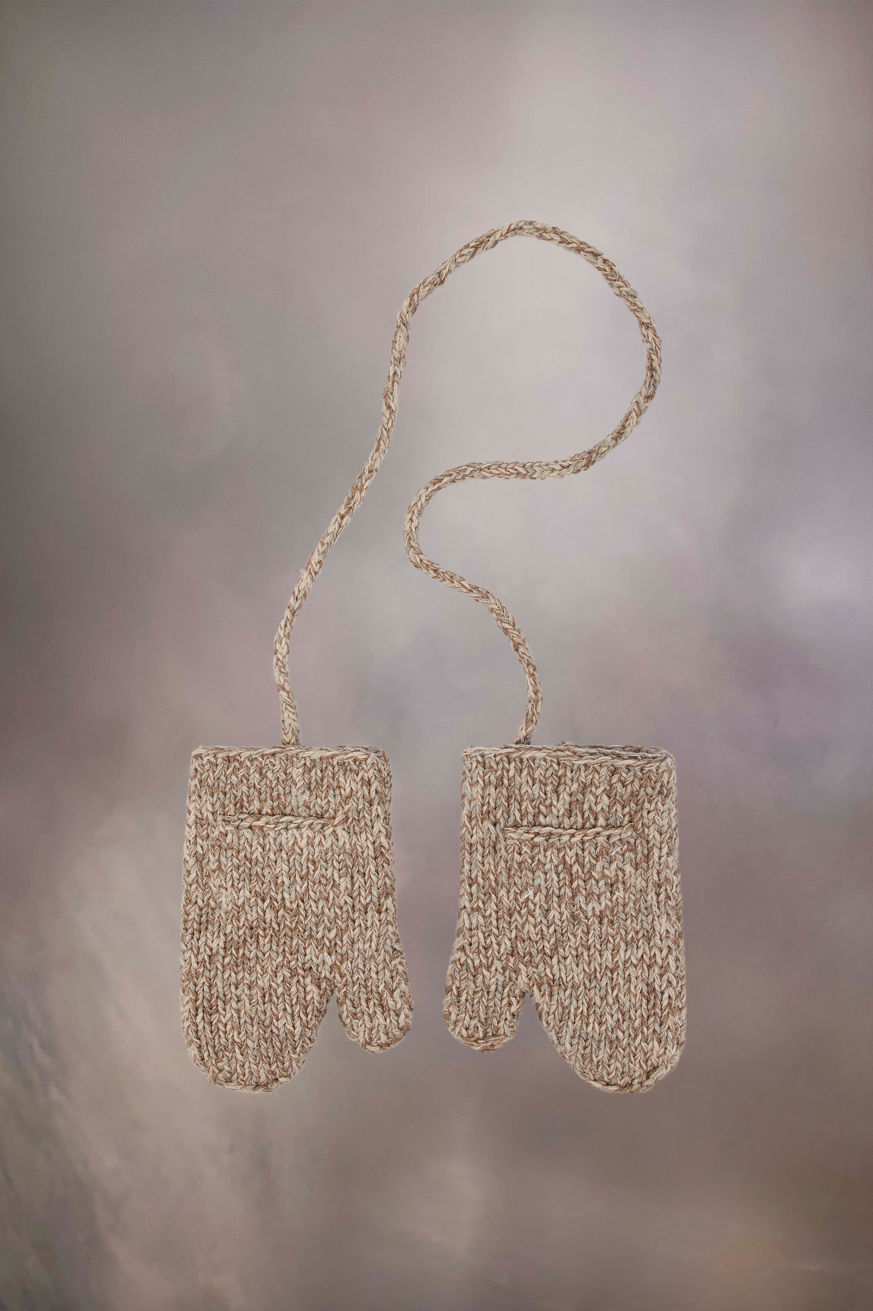Mouffles en laine Shetland Beige