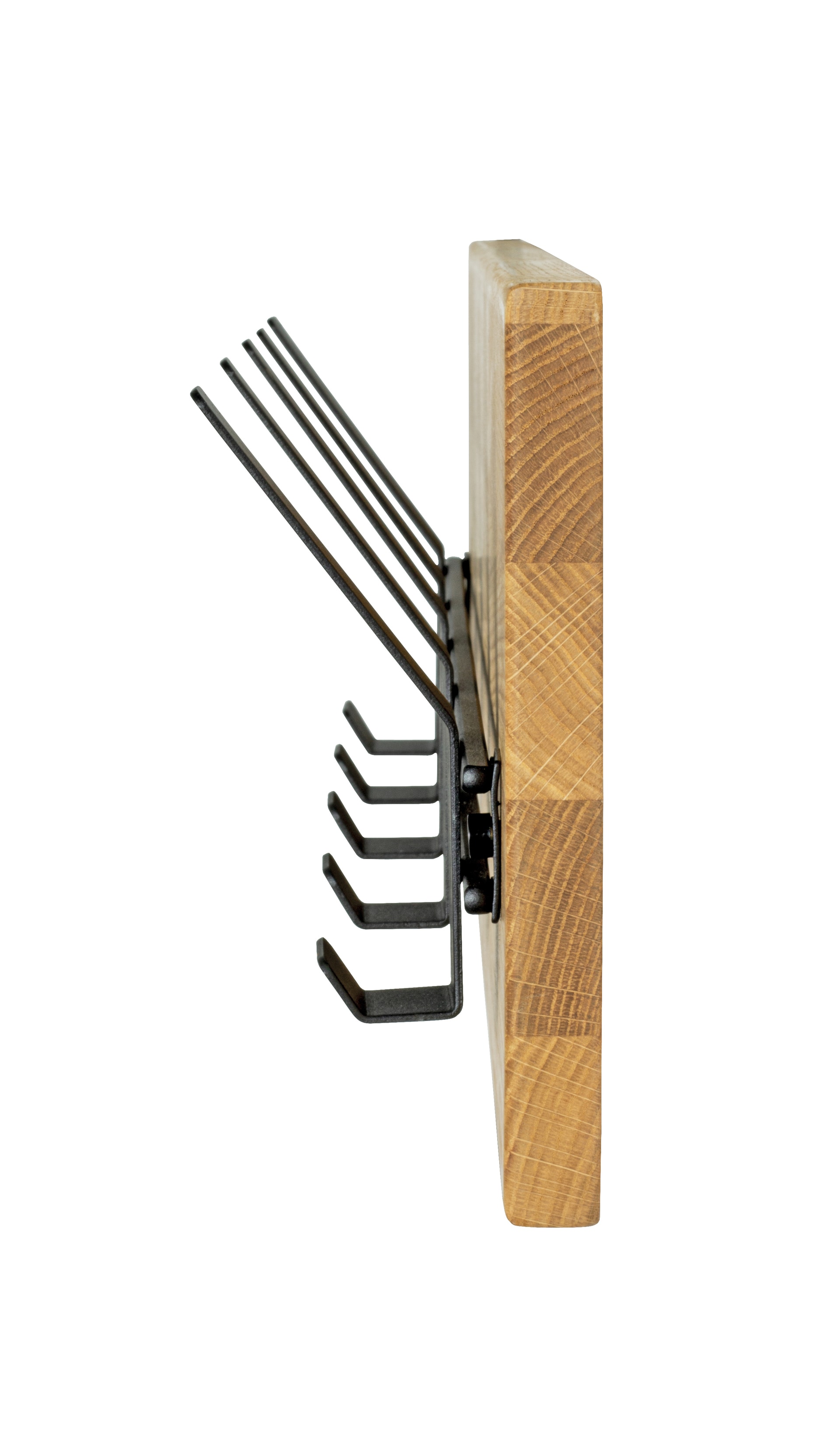 Wandgarderobe 60 x 20 cm Eiche Massivholz/schwarz