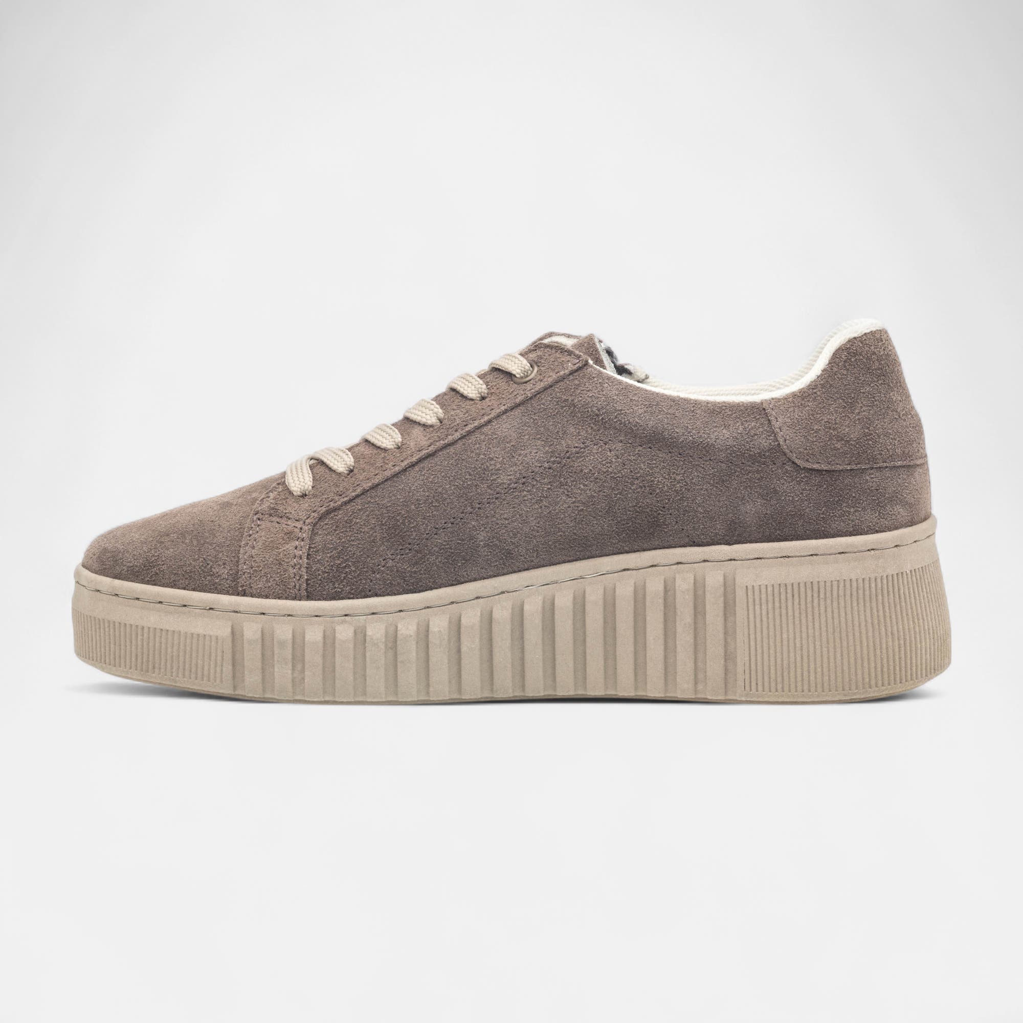 Baskets basses Femme en cuir taupe
