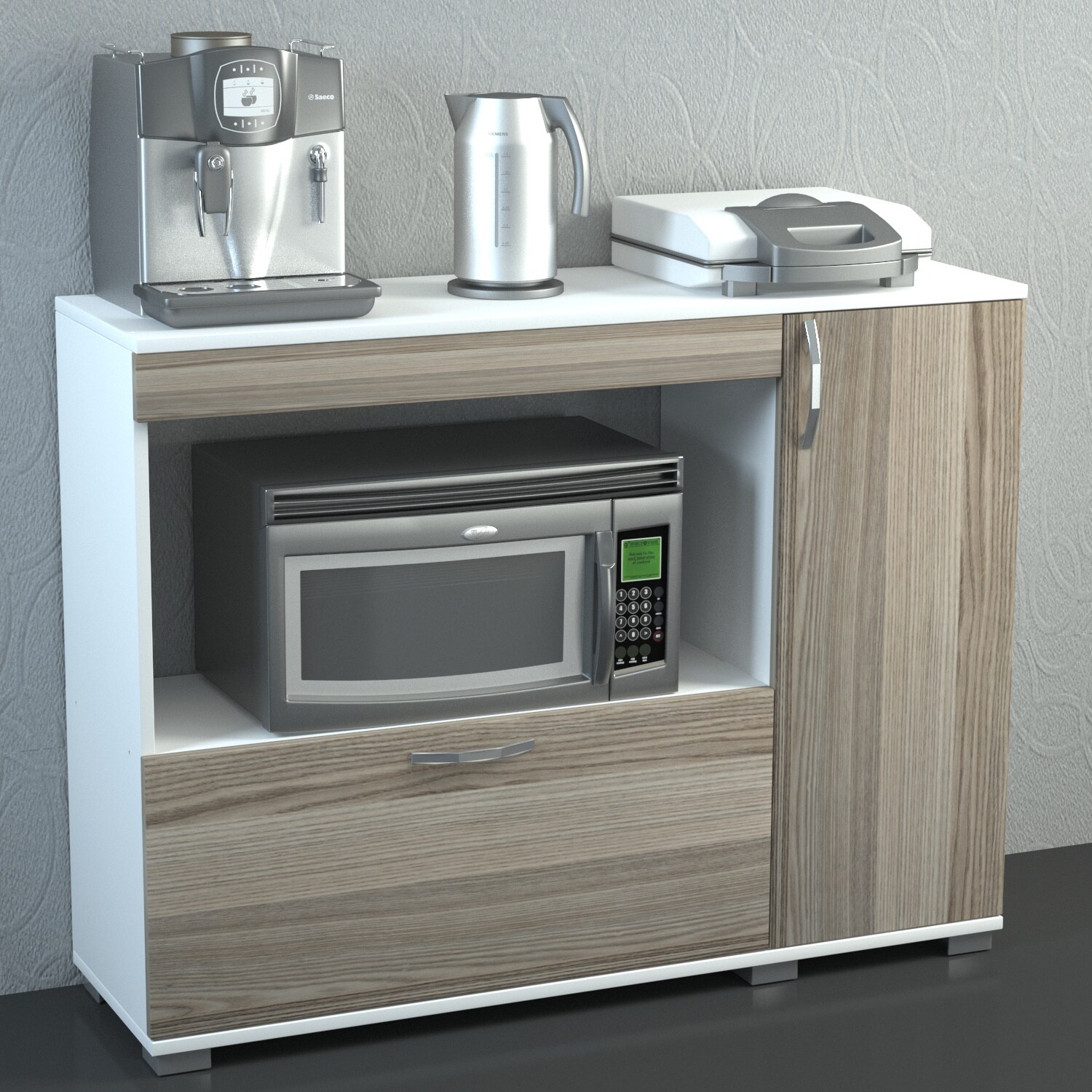 Mehrzweckschrank Küchenschrank Charlotta Weiß Cordoba