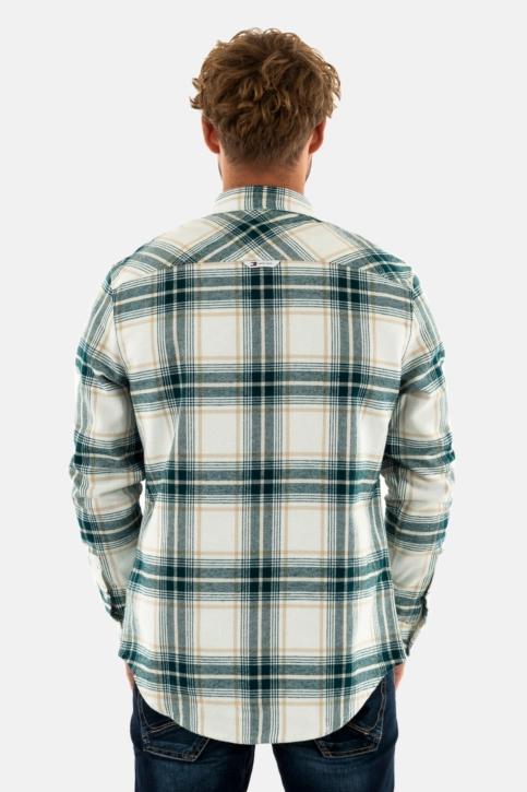 Chemise tommy jeans reg check flanne ybh ancient white check