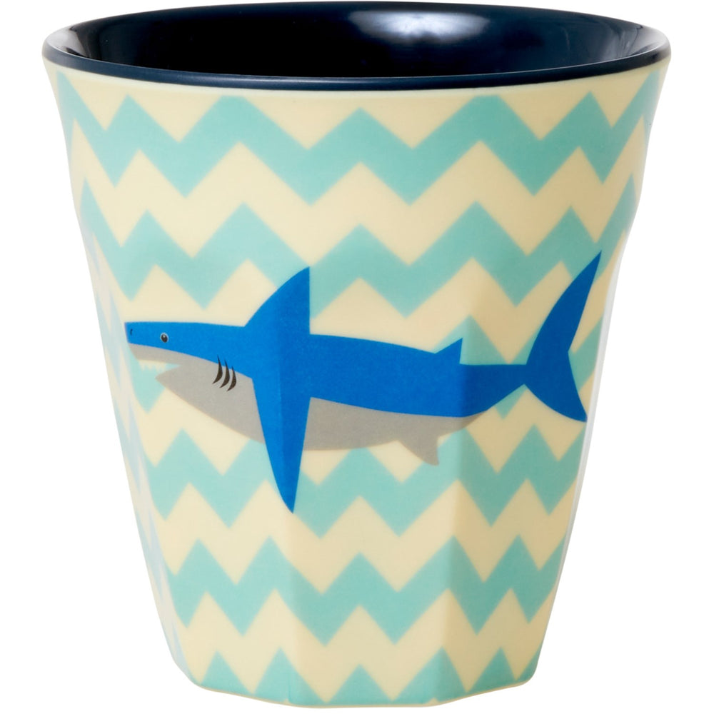 Køb Rice Melamin Kop Med Shark Print - Medium - 250 Ml