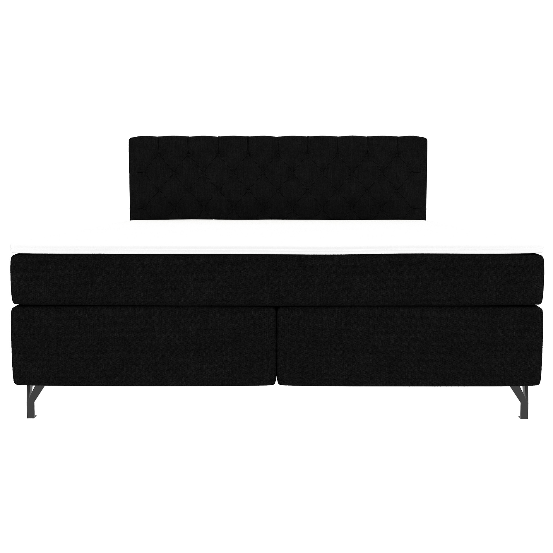 Boxspringbett - schwarz - inklusive Topper - 180x200 cm