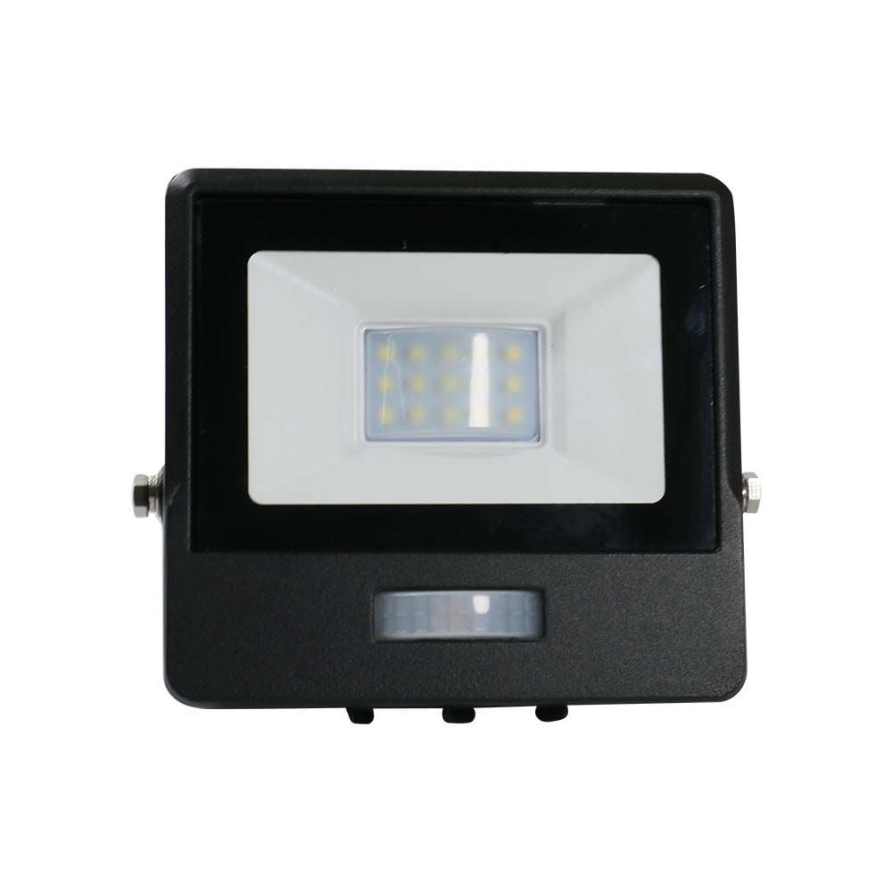 V-TAC VT-118S-B - LED-schijnwerper met PIR-sensor - Zwart - Samsung - IP65 - 10W - 735