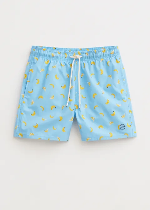 Zwembroek met print bananen blauw (AQUA L.)